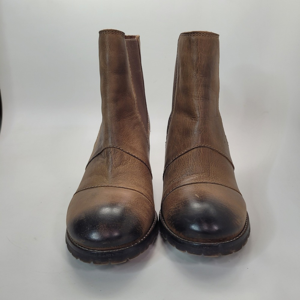 Diba True Womens Brown Leather Wedge Ankle Boots Burnished Chelsea Size 8.5 - Picture 7 of 7